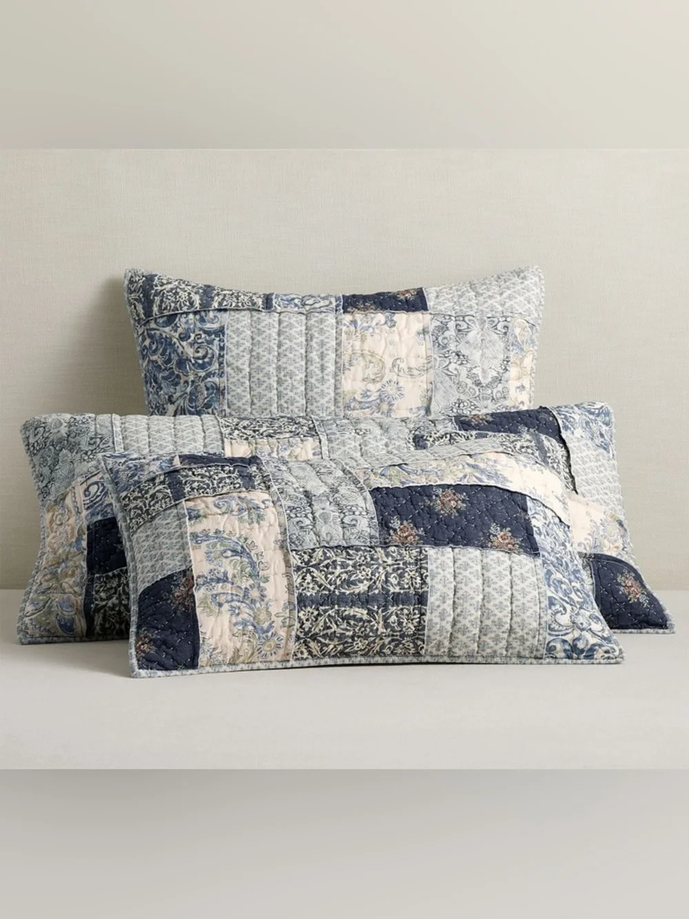 Pottery Barn | Delaney Handcrafted Patchwork Cotton Quilted~  1/ Euro Sham